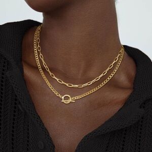Gold Layered Necklaces for Women, 14K Dainty Gold Chain Necklace Women